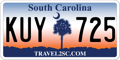 SC license plate KUY725