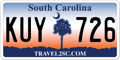 SC license plate KUY726