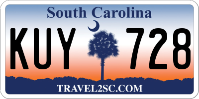 SC license plate KUY728
