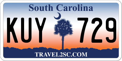 SC license plate KUY729