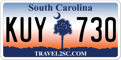 SC license plate KUY730