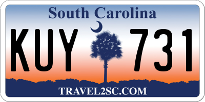 SC license plate KUY731