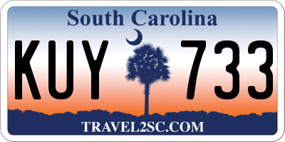 SC license plate KUY733