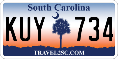 SC license plate KUY734