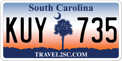 SC license plate KUY735