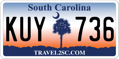 SC license plate KUY736
