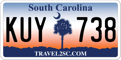 SC license plate KUY738