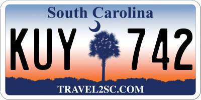 SC license plate KUY742