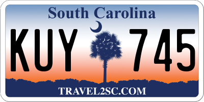 SC license plate KUY745