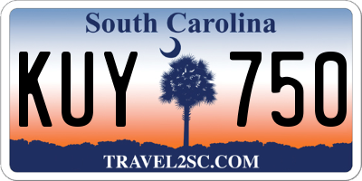 SC license plate KUY750