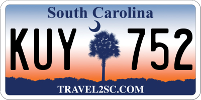 SC license plate KUY752