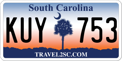 SC license plate KUY753