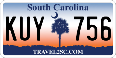 SC license plate KUY756