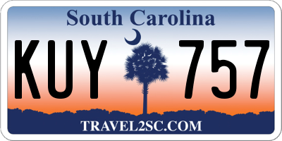 SC license plate KUY757