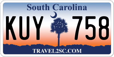 SC license plate KUY758