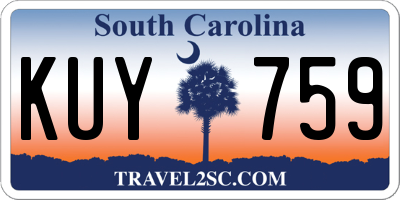 SC license plate KUY759
