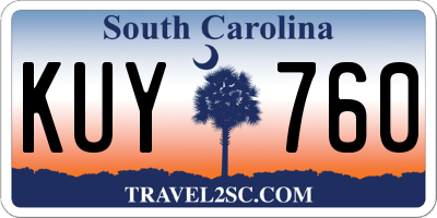 SC license plate KUY760