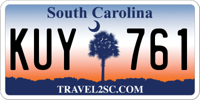 SC license plate KUY761