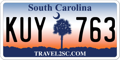 SC license plate KUY763