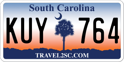 SC license plate KUY764