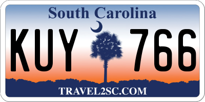 SC license plate KUY766