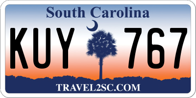 SC license plate KUY767