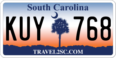 SC license plate KUY768