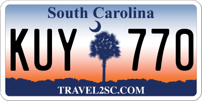 SC license plate KUY770