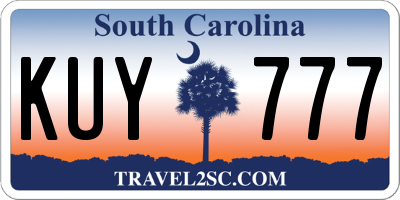 SC license plate KUY777