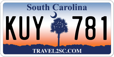 SC license plate KUY781