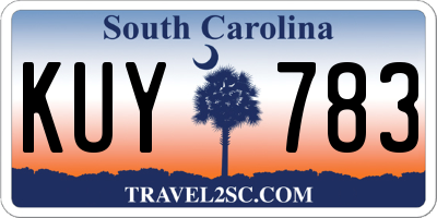 SC license plate KUY783