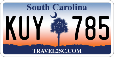 SC license plate KUY785