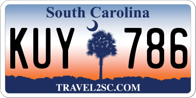 SC license plate KUY786