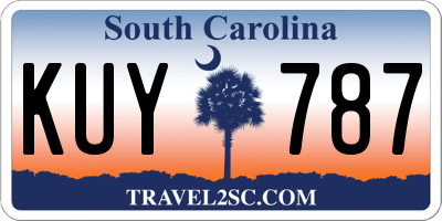 SC license plate KUY787
