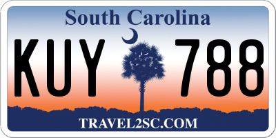 SC license plate KUY788
