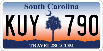 SC license plate KUY790