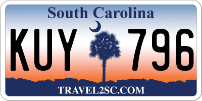 SC license plate KUY796