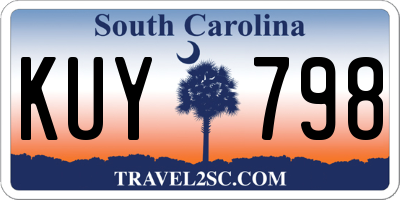 SC license plate KUY798