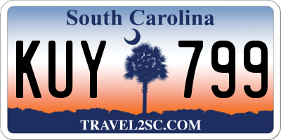 SC license plate KUY799