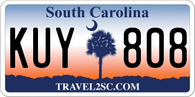 SC license plate KUY808