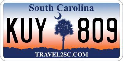 SC license plate KUY809