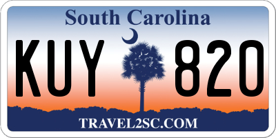 SC license plate KUY820