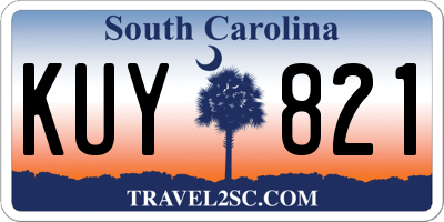 SC license plate KUY821