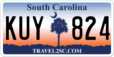 SC license plate KUY824