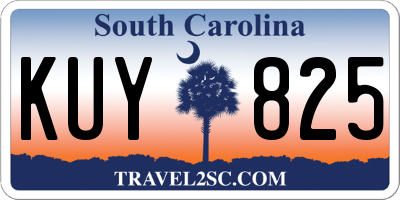 SC license plate KUY825
