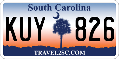 SC license plate KUY826