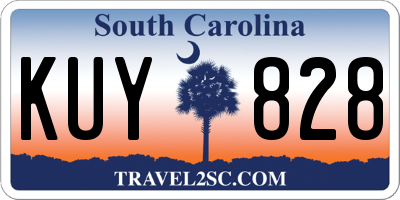 SC license plate KUY828