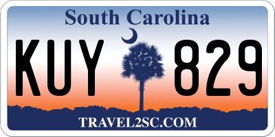 SC license plate KUY829