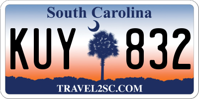 SC license plate KUY832