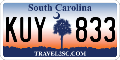 SC license plate KUY833